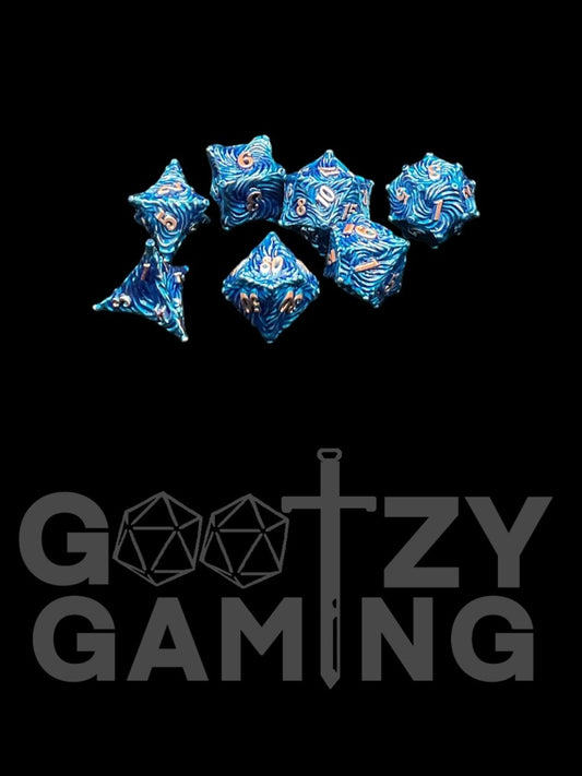 Wild Waters - Metal 7 Dice Set - D&D Dice - Gootzy Gaming