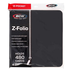 Z - Folio 12 Pocket Zippered LX Side Loading Binder - Black - Gootzy Gaming