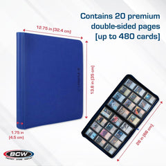 Z - Folio 12 Pocket Zippered LX Side Loading Binder - Blue - Gootzy Gaming