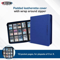 Z - Folio 12 Pocket Zippered LX Side Loading Binder - Blue - Gootzy Gaming
