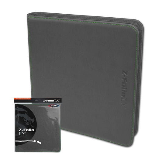 Z - Folio 12 Pocket Zippered LX Side Loading Binder - Gray - Gootzy Gaming