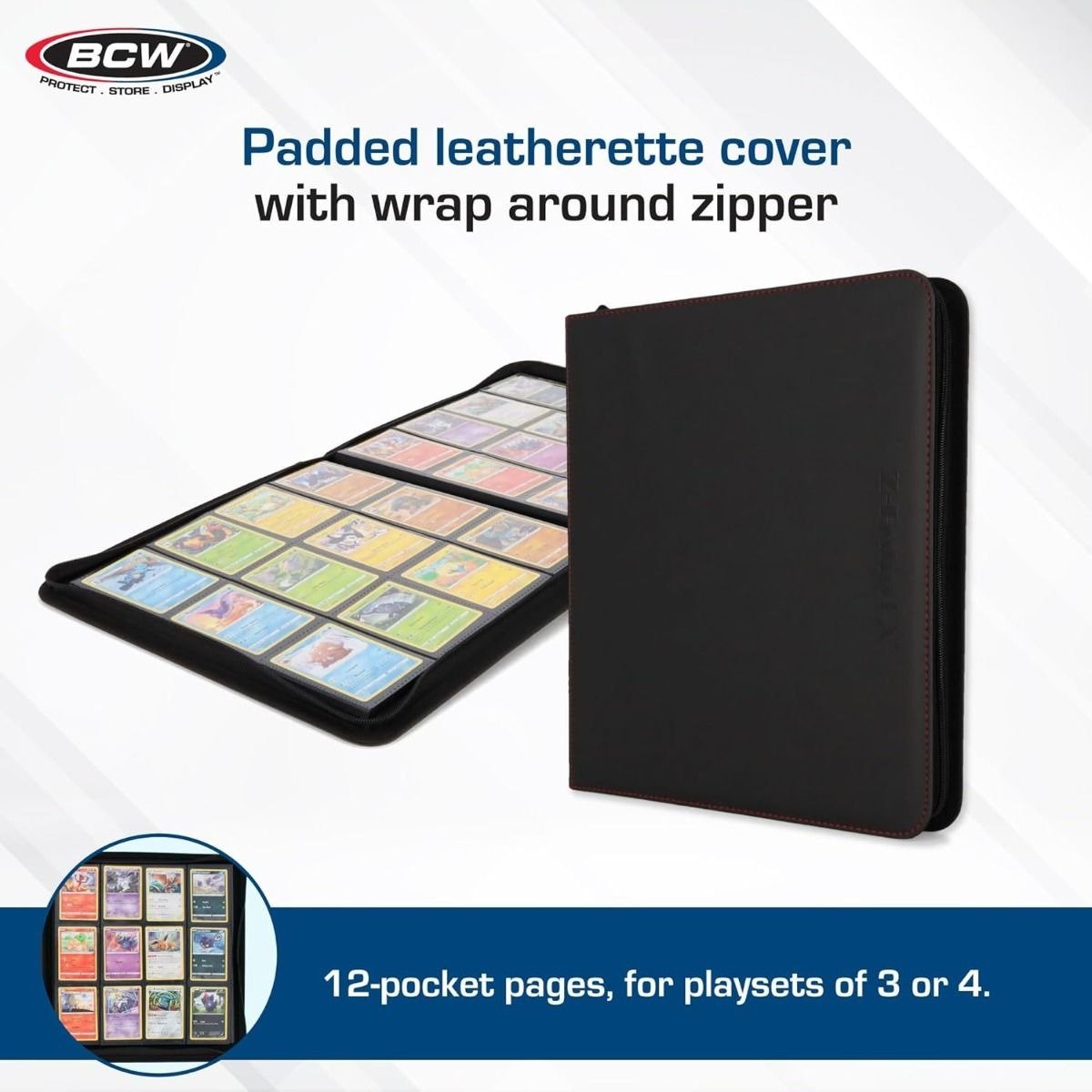 Z - Folio 12 Pocket Zippered LX Side Loading Binder - Gray - Gootzy Gaming