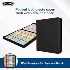 Z - Folio 12 Pocket Zippered LX Side Loading Binder - Gray - Gootzy Gaming