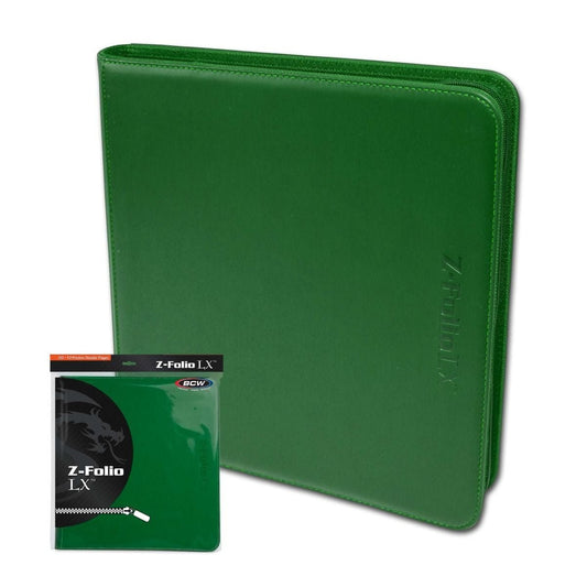 Z - Folio 12 Pocket Zippered LX Side Loading Binder - Green - Gootzy Gaming