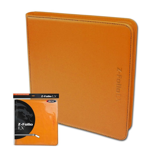 Z - Folio 12 Pocket Zippered LX Side Loading Binder - Orange - Gootzy Gaming