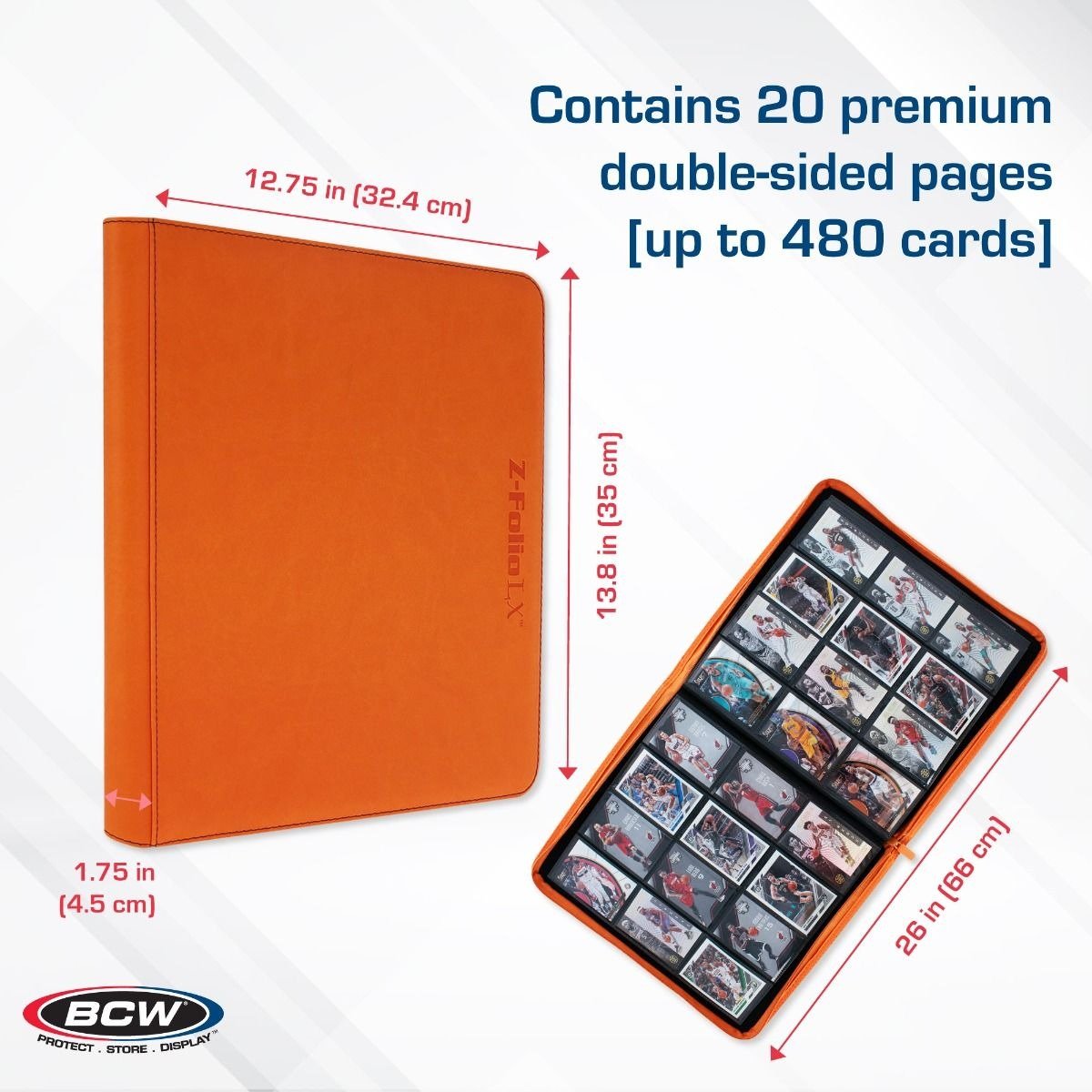 Z - Folio 12 Pocket Zippered LX Side Loading Binder - Orange - Gootzy Gaming