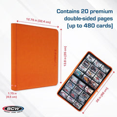 Z - Folio 12 Pocket Zippered LX Side Loading Binder - Orange - Gootzy Gaming