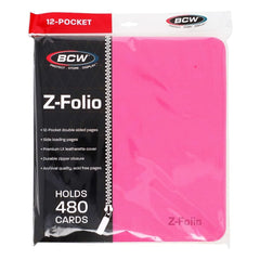 Z - Folio 12 Pocket Zippered LX Side Loading Binder - Pink - Gootzy Gaming