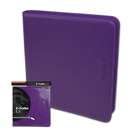 Z - Folio 12 Pocket Zippered LX Side Loading Binder - Purple - Gootzy Gaming