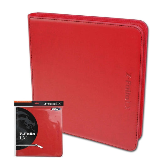 Z - Folio 12 Pocket Zippered LX Side Loading Binder - Red - Gootzy Gaming