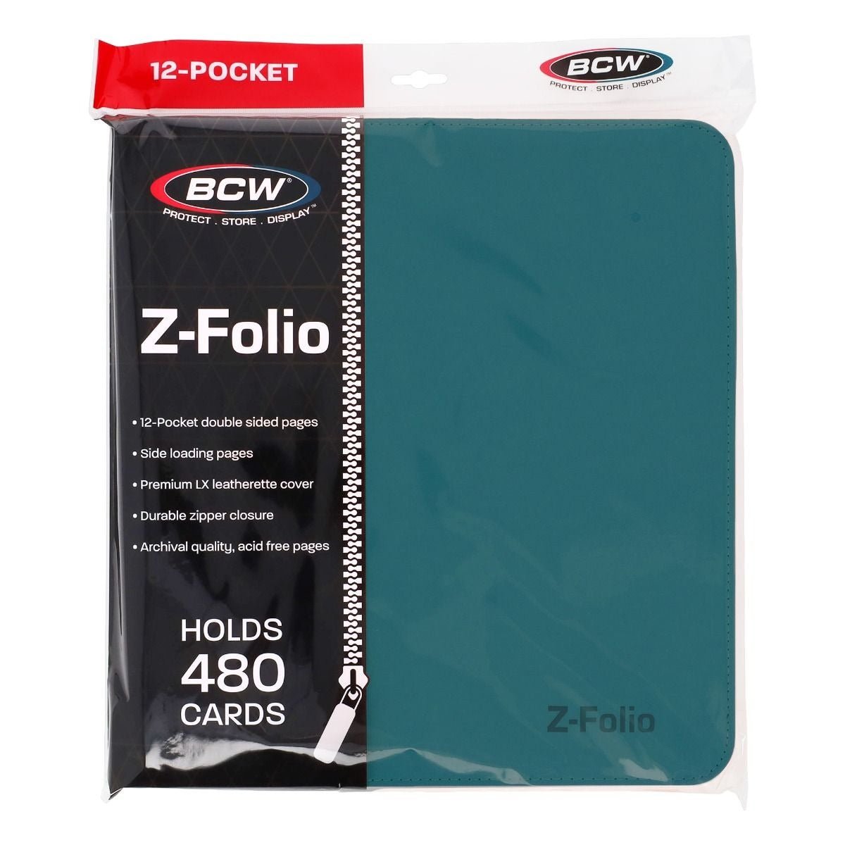 Z - Folio 12 Pocket Zippered LX Side Loading Binder - Teal - Gootzy Gaming