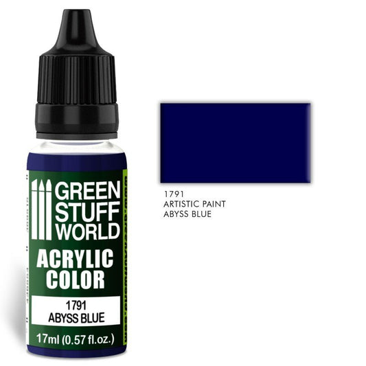 Abyss Blue - Matte Acrylic Paint - Green Stuff World - 17 mL Dropper Bottle - Gootzy Gaming