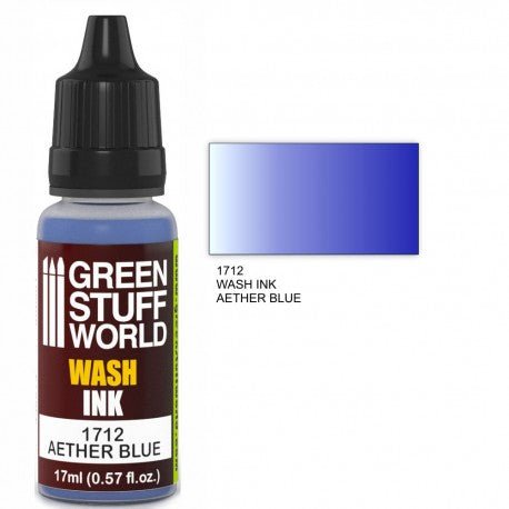 Aether Blue Wash - Diluted Acrylic Ink - Green Stuff World - 17 mL Dropper Bottle - Gootzy Gaming