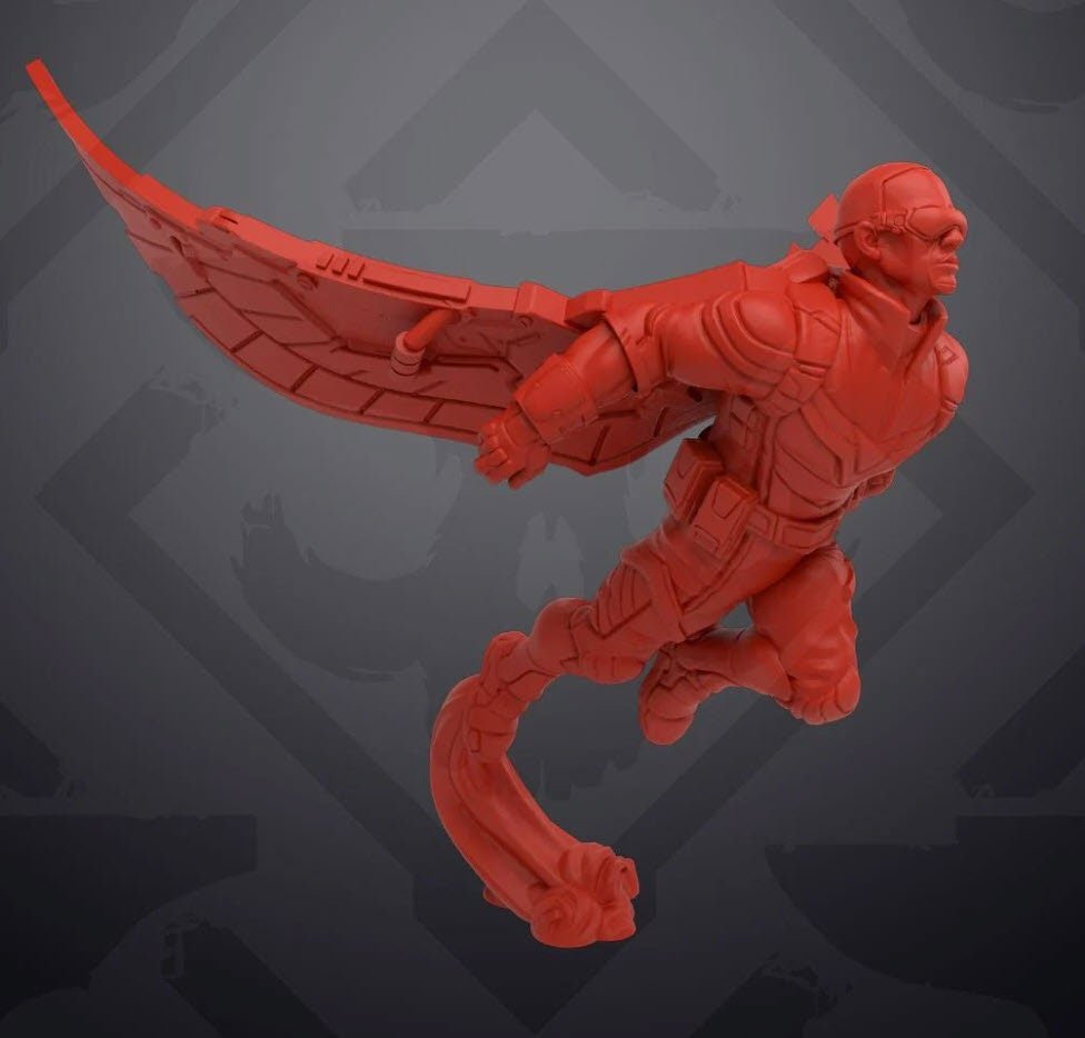 Agent Osprey and Drone Miniature Superhero Miniature - MCP/Crisis Protocol Compatible (40mm tall) Resin 3D Print - Skullforge Studios - Gootzy Gaming