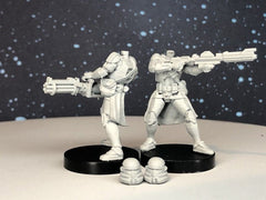 Airborne Clone Trooper Heavies Miniature - Single or Both - SW Legion Compatible (38 - 40mm tall) Multi - Piece Resin 3D Print - Dark Fire Designs - Gootzy Gaming