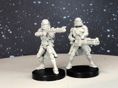Airborne Clone Trooper Heavies Miniature - Single or Both - SW Legion Compatible (38 - 40mm tall) Multi - Piece Resin 3D Print - Dark Fire Designs - Gootzy Gaming