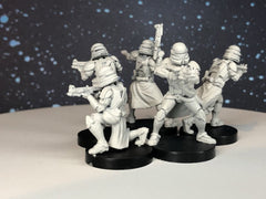 Airborne Clone Trooper Squad - 5 Mini Bundle - SW Legion Compatible (38-40mm tall) Multi-Piece Resin 3D Print - Dark Fire Designs - Gootzy Gaming