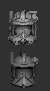 Airborne Coms P1 or P2 Clone Trooper Helmets - 5 bits pack - SW Legion Compatible Resin 3D Print - Dark Fire Designs - Gootzy Gaming
