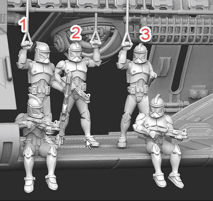 Airship Rider W/ Rope Genetic Trooper Miniature - SW Legion Compatible (38-40mm tall) Resin 3D Print - Dark Fire Designs - Gootzy Gaming