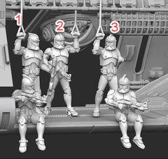 Airship Rider W/ Rope Genetic Trooper Miniature - SW Legion Compatible (38-40mm tall) Resin 3D Print - Dark Fire Designs - Gootzy Gaming