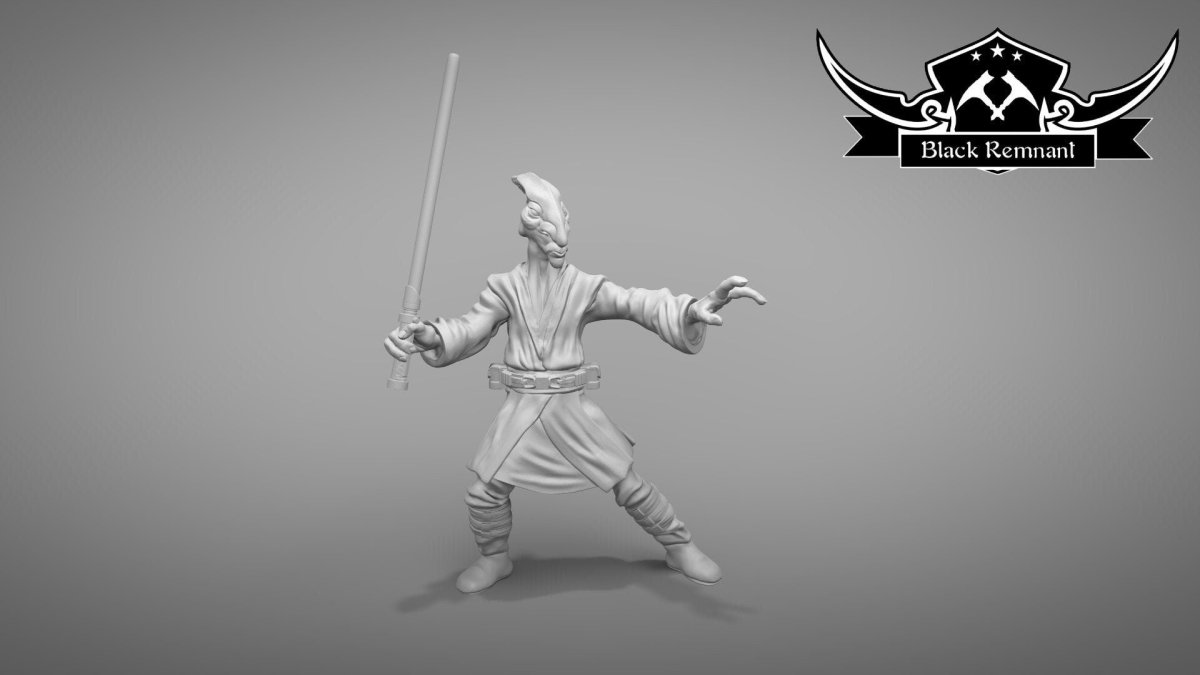 Alien Blue Wizard Master Col Miniature - SW Legion Compatible (38-40mm tall) Resin 3D Print - Black Remnant - Gootzy Gaming