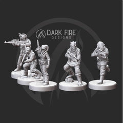 Alien Pathfinder Rebel Trooper Squad - 5 Mini Bundle - SW Legion Compatible (38 - 40mm tall) Multi - Piece Resin 3D Print - Dark Fire Designs - Gootzy Gaming
