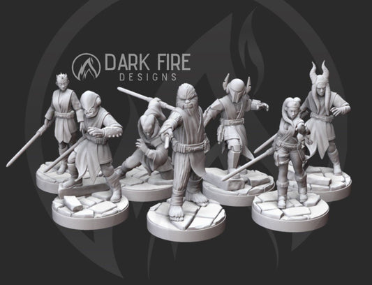 Alien Wizard Knight Miniature - SW Legion Compatible (38-40mm tall) Resin 3D Print - Dark Fire Designs - Gootzy Gaming