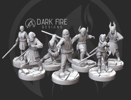 Alien Wizard Knight Miniature - SW Legion Compatible (38 - 40mm tall) Resin 3D Print - Dark Fire Designs - Gootzy Gaming