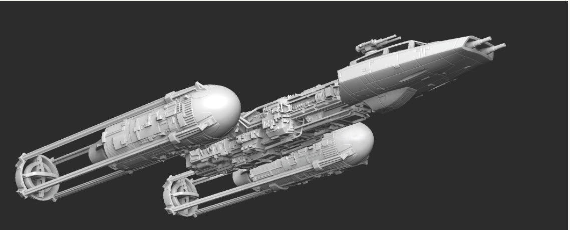 Alliance Bomber Starfighter - Large Resin Printed Model Kit - SW Legion Compatible Resin 3D Print - Dark Fire Designs - Gootzy Gaming