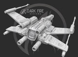 Alliance Lancer Starfighter - Large Resin Printed Model Kit - SW Legion Compatible Resin 3D Print - Dark Fire Designs - Gootzy Gaming