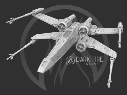 Alliance Lancer Starfighter - Large Resin Printed Model Kit - SW Legion Compatible Resin 3D Print - Dark Fire Designs - Gootzy Gaming