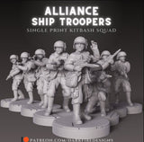 Alliance Ship Trooper 13 Man Bundle - SW Legion Compatible (38-40mm tall) Multi-Piece High Quality 8k Resin 3D Print - Dark Fire Designs - Gootzy Gaming
