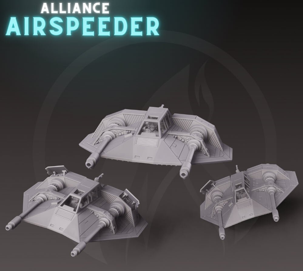 Alliance Snowspeeder - Resin Printed Model Kit - SW Legion Compatible Resin 3D Print - Dark Fire Designs - Gootzy Gaming