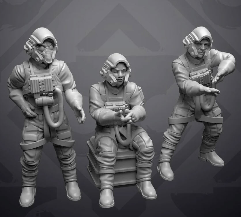 Alpha Wing Pilots Casual Idle Poses - Single Miniature - SW Legion Compatible (38 - 40mm tall) Resin 3D Print - Skullforge Studios - Gootzy Gaming