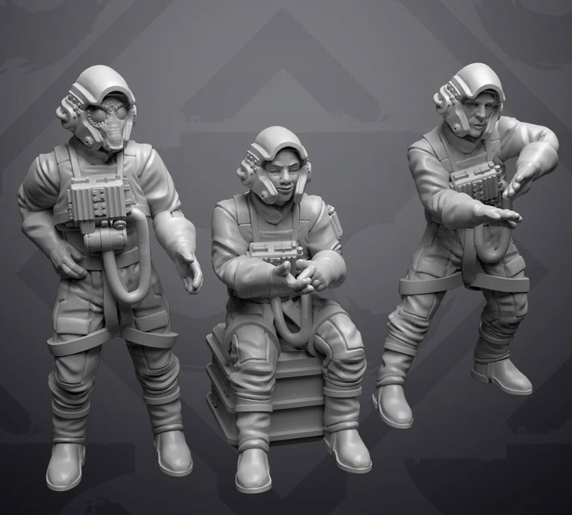 Alpha Wing Pilots Casual Idle Poses - Single Miniature - SW Legion Compatible (38-40mm tall) Resin 3D Print - Skullforge Studios - Gootzy Gaming