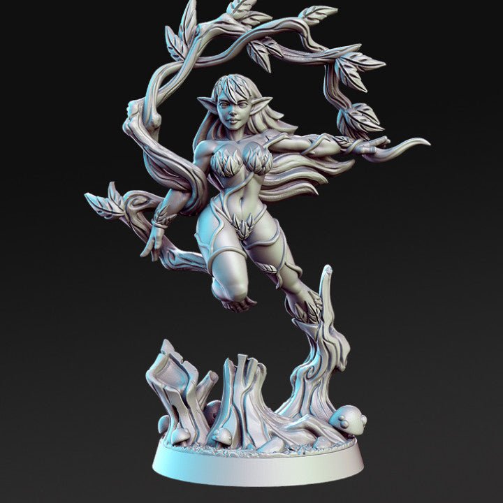 Alura, Princess of the Forest Dryads - Single Roleplaying Miniature for D&D or Pathfinder - 32mm Scale Resin 3D Print - RN EStudios - Gootzy Gaming