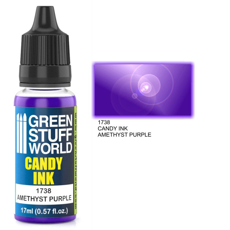 Amethyst Purple Candy Ink - Semi-Transparent Gloss Acrylic Ink - Green Stuff World - 17 mL Dropper Bottle - Gootzy Gaming