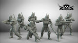 Ancient Dark Trooper Squad - 7 Multi-Piece Miniature Bundle - SW Legion Compatible (38-40mm tall) Multi-Piece Resin 3D Print - Black Remnant - Gootzy Gaming
