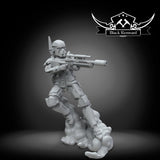 Ancient Mando Bounty Hunter - SW Legion Compatible Miniature (38-40mm tall) High Quality 8k Resin 3D Print - Black Remnant - Gootzy Gaming