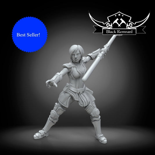 Ancient Mystical Leader Warrior Shan - SW Legion Compatible Miniature (38-40mm tall) High Quality 8k Resin 3D Print - Black Remnant - Gootzy Gaming