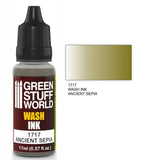 Ancient Sepia Wash - Diluted Acrylic Ink - Green Stuff World - 17 mL Dropper Bottle - Gootzy Gaming