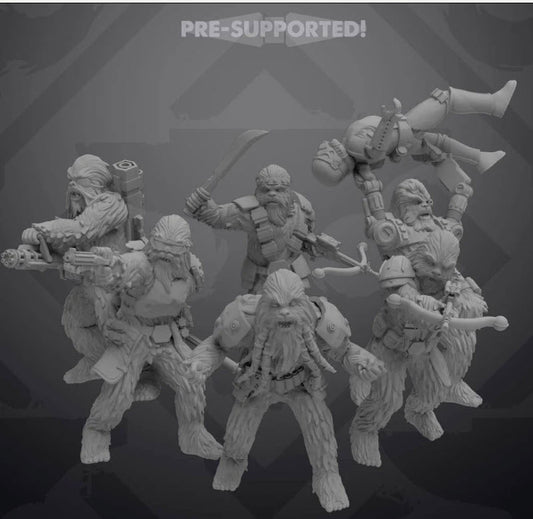 Angry Furball Warriors - 6 Miniature All In Bundle- SW Legion Compatible (38-40mm tall) Resin 3D Print - Skullforge Studios - Gootzy Gaming