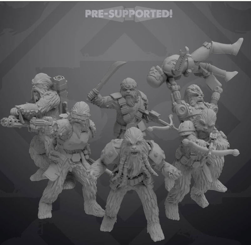 Angry Furball Warriors - 6 Miniature All In Bundle - SW Legion Compatible (38 - 40mm tall) Resin 3D Print - Skullforge Studios - Gootzy Gaming