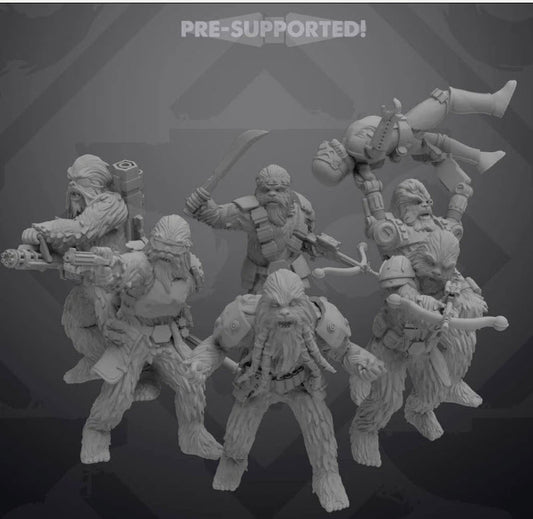 Angry Furball Warriors - 6 Miniature All In Bundle - SW Legion Compatible (38 - 40mm tall) Resin 3D Print - Skullforge Studios - Gootzy Gaming