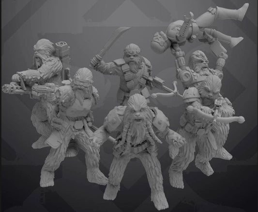 Angry Furball Warriors Miniatures - SW Legion Compatible (38 - 40mm tall) Resin 3D Print - Skullforge Studios - Gootzy Gaming