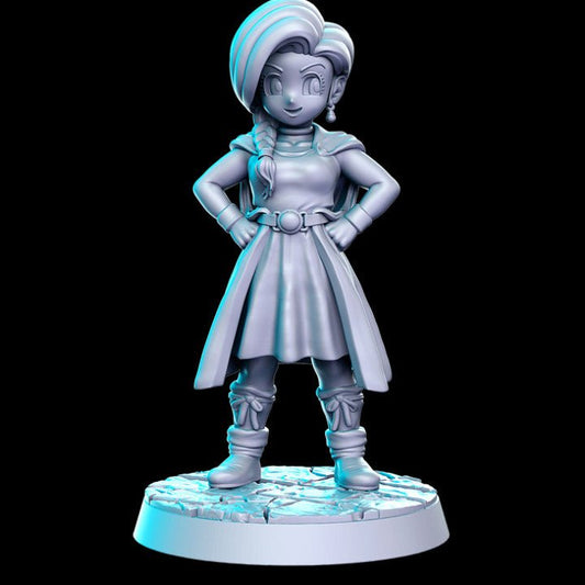 Anime Female Ranger - Single Roleplaying Miniature for D&D or Pathfinder - 32mm Scale Resin 3D Print - RN EStudios - Gootzy Gaming