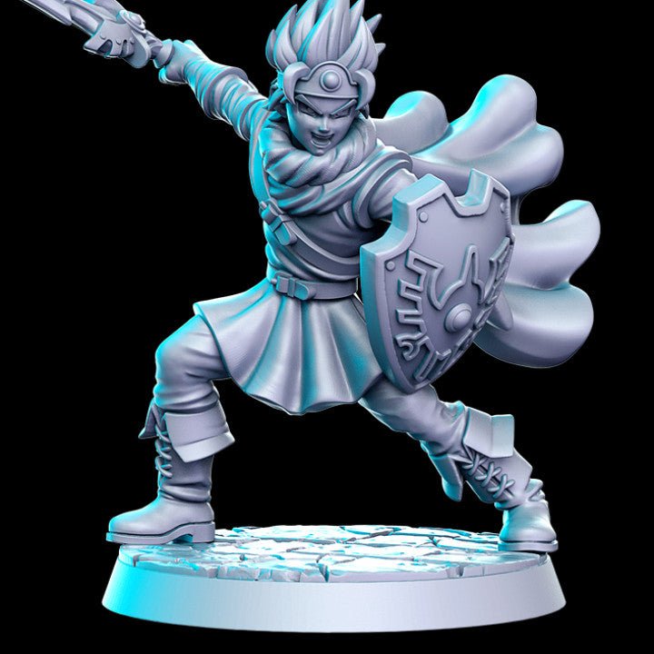 Anime Knight Boy - Single Roleplaying Miniature for D&D or Pathfinder - 32mm Scale Resin 3D Print - RN EStudios - Gootzy Gaming