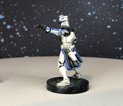 ARC Clone Captain Miniature - SW Legion Compatible (38-40mm tall) Multi-Piece Resin 3D Print - Dark Fire Designs - Gootzy Gaming