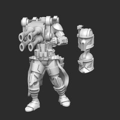 ARC Quad Heavy Gunner Trooper Miniature - SW Legion Compatible (38 - 40mm tall) Multi - Piece Resin 3D Print - Dark Fire Designs - Gootzy Gaming