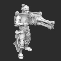 ARC Quad Heavy Gunner Trooper Miniature - SW Legion Compatible (38-40mm tall) Multi-Piece Resin 3D Print - Dark Fire Designs - Gootzy Gaming